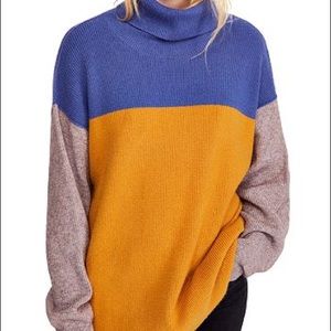 Free People | Color-Block Turtleneck Sweater